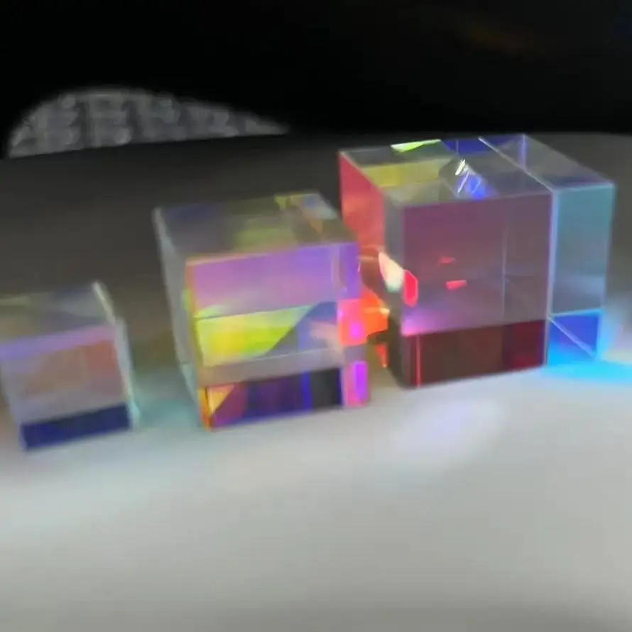 Verre optique Cube impeccable 18x18x18mm, prisme optique pour la photographie arc-en-ciel, expérience optique