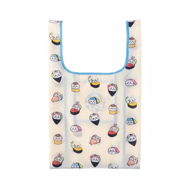 Cute Chiikawa Eco-friendly Shopping Bag Cartoon Sushi Series Folding Handbag Printed Storage Bag Portable for Travel Shopping