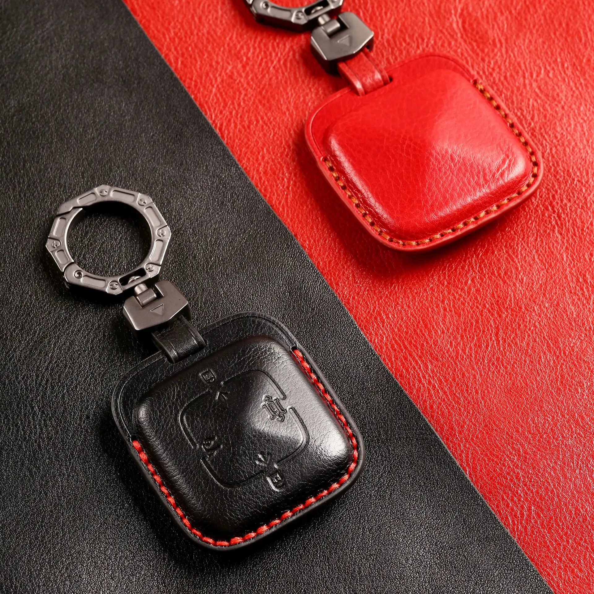 

For Zeekr 001 Key Case Cover Smart Bluetooth 009 Car Physical Protective Case Bag Buckle Leather Keychain Accesorios