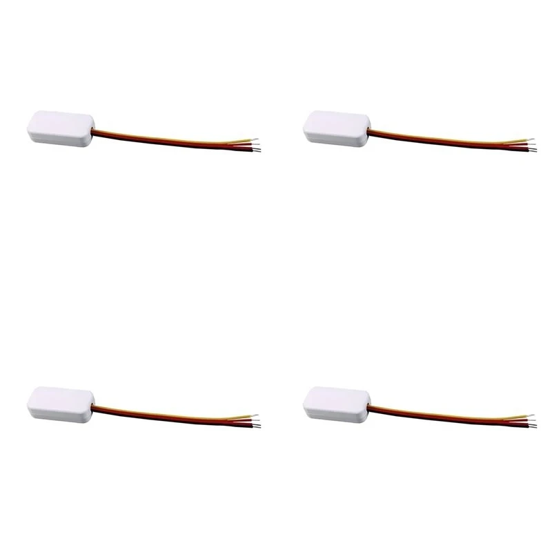 T19C 4X DC3-24V Mini Penetrable Microwave Radar Motion Sensor Switch - Auto Light On/Off, 30S Delay, For Closet, White