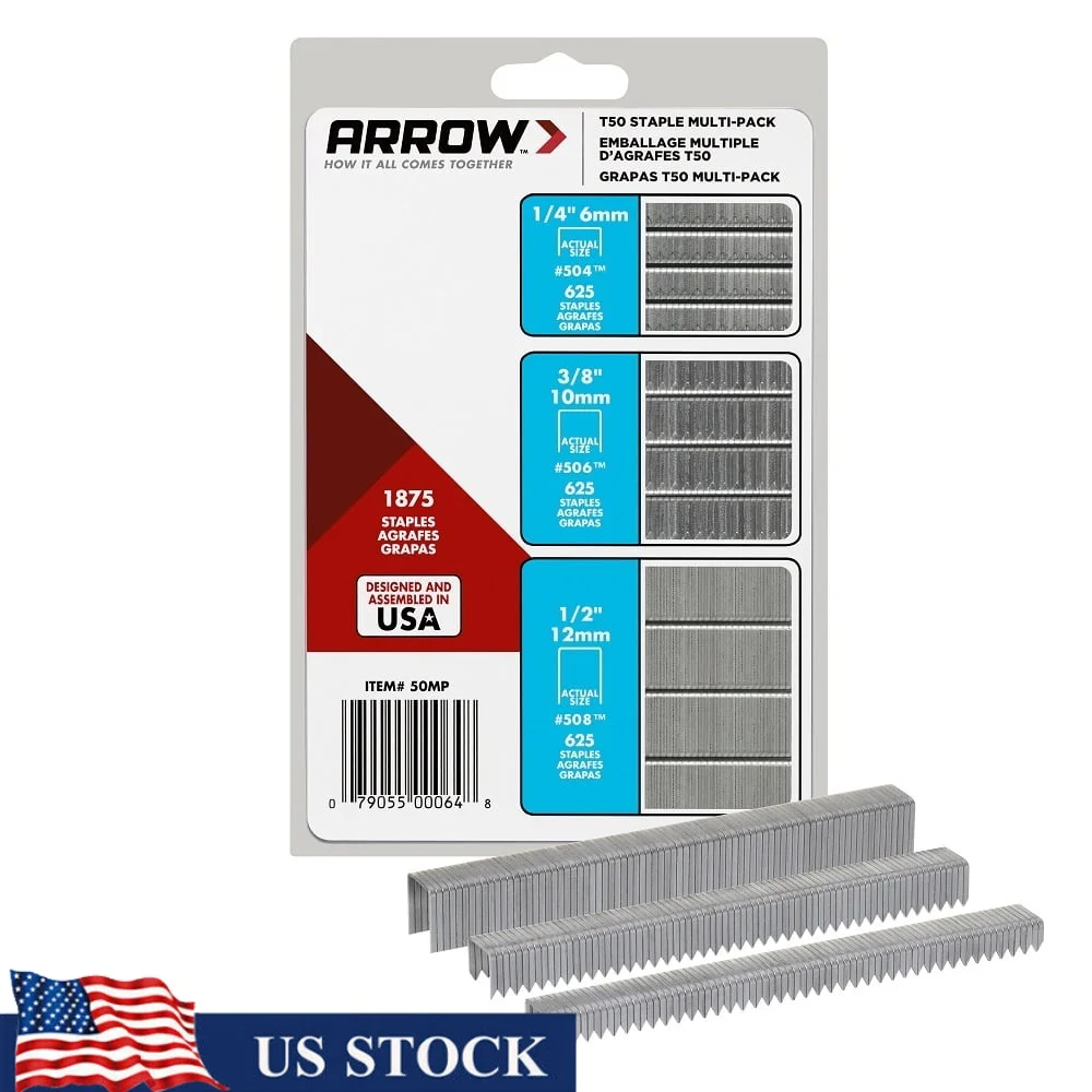 دبابيس متعددة الحزمة شديدة التحمل 1/4 3/8 1/2 بوصة 1875 عدد إصلاحات صياغة تنجيد الفولاذ المجلفن