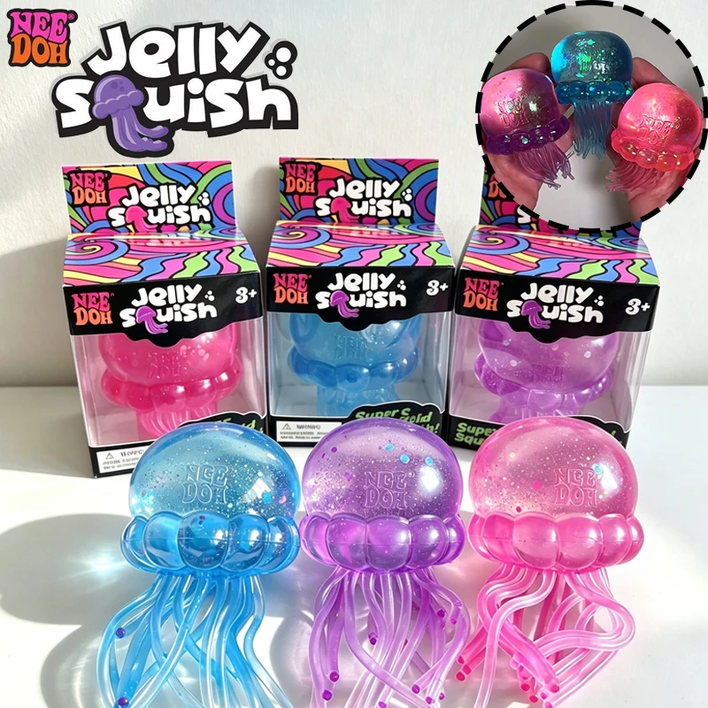 Needoh Jellyfish Octopus Squish Big Size Maltose Stress Relief Toy Knead Stretch Slow Rebound Soft Squishy Toy Office Desk Decor