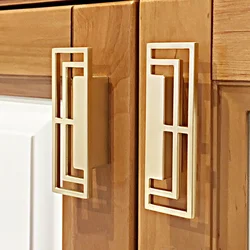 Cabinet Handles Furniture Handle Solid Brass Brushed Gold Black Bookcase Drawer Pulls Knobs Furniture Handles Hardware 6088