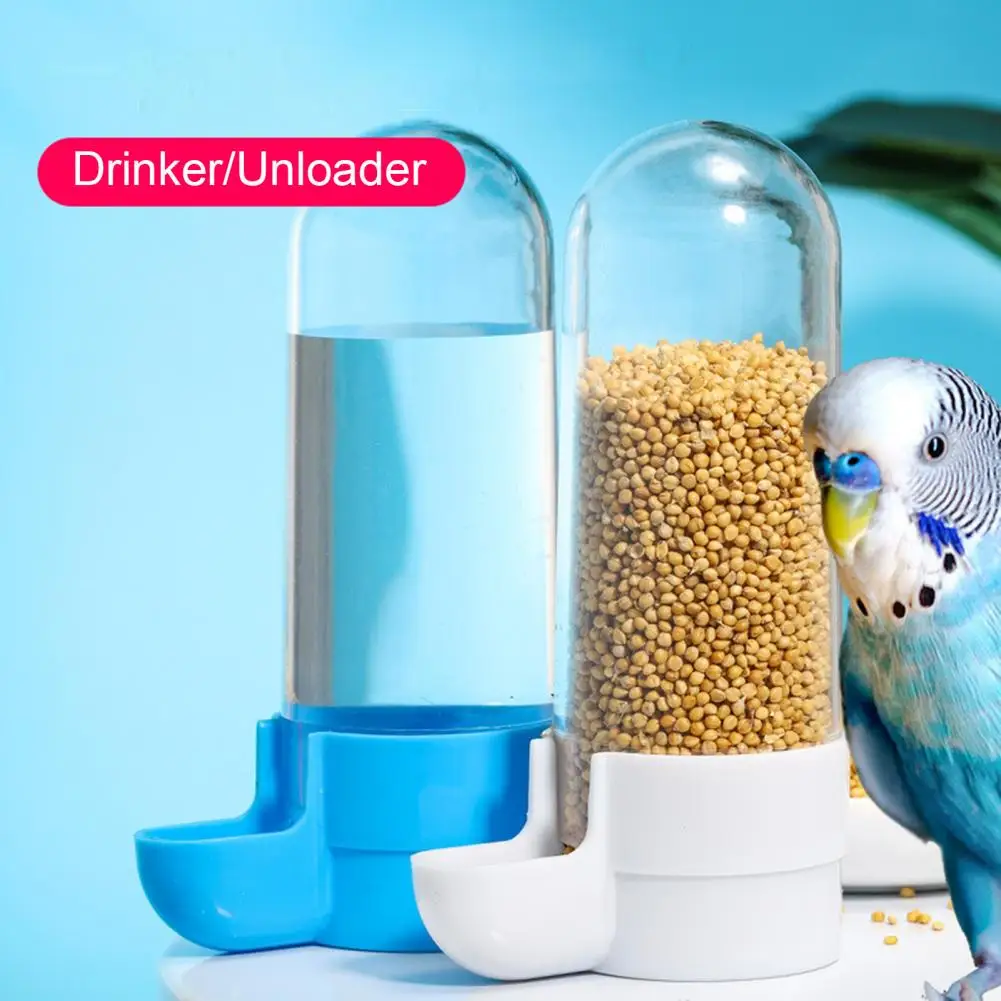 Multi-use Parrot Food Dispenser  Bite Resistant PVC Bird Water Feeder  Bird Cage Suspended Automatic Water Dispenser