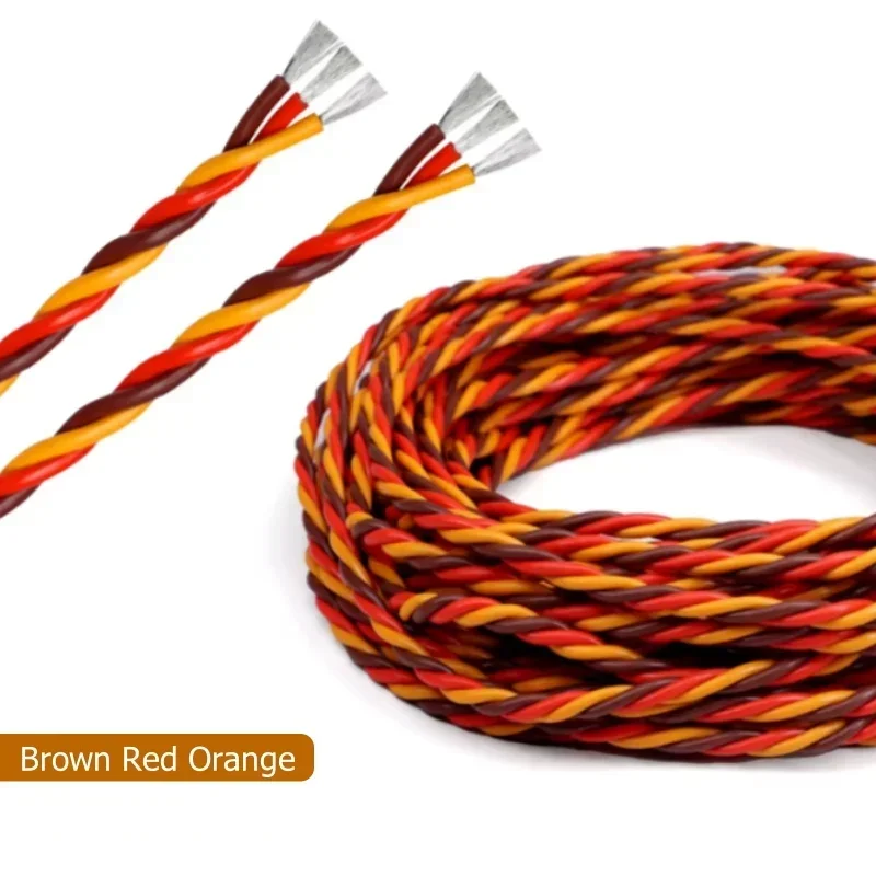 

5/10/20M Servo Extension Twisted Cable 30/60 Core JR Futaba 3 Way Twist Wire 22/26AWG For RC Model Plane Car Accessories