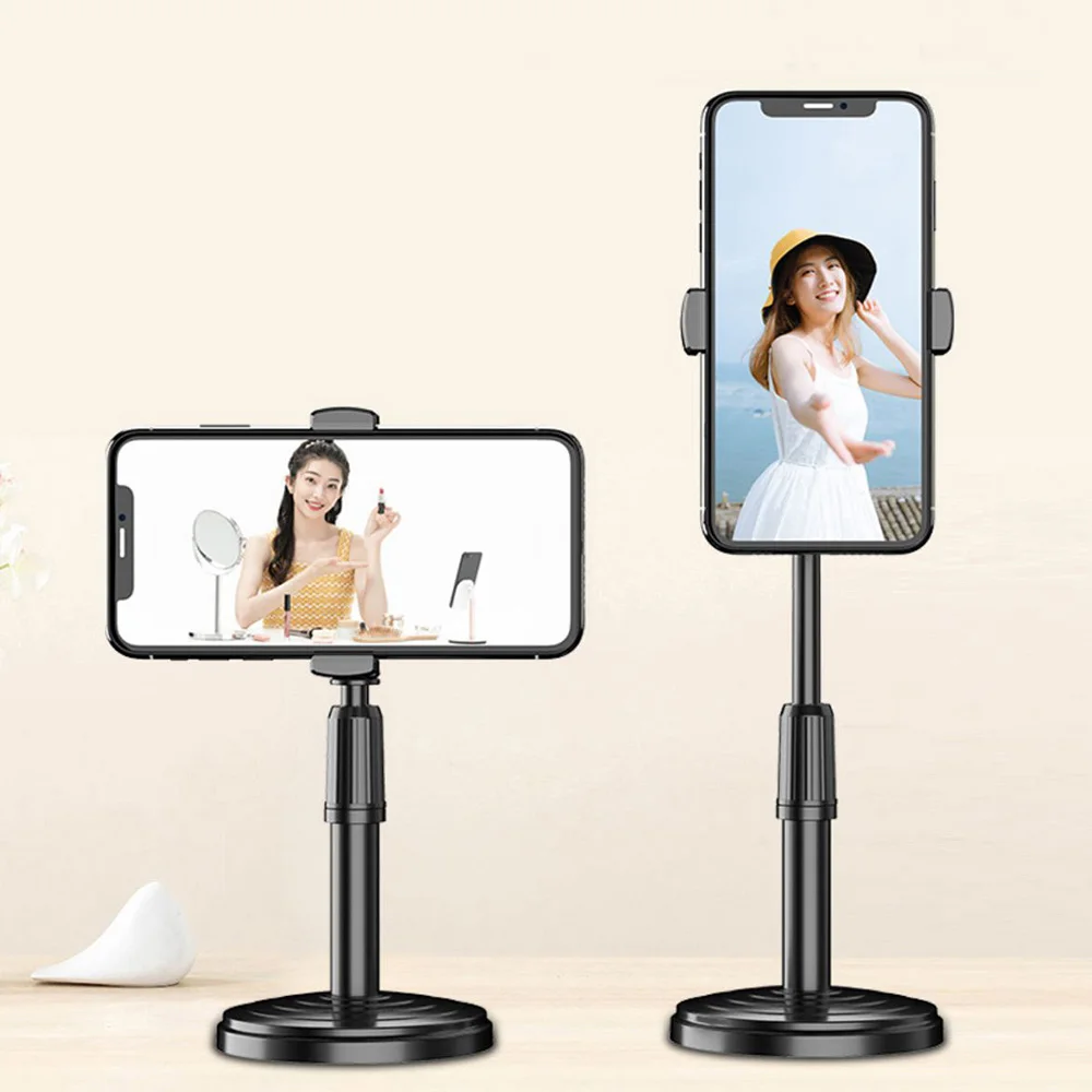 سطح المكتب قاعدة مستديرة قابلة للتمديد Monopod مع مشبك جبل حامل الكرة رئيس للهواتف المحمولة الميكروفونات لايف مدون تقف ترايبود