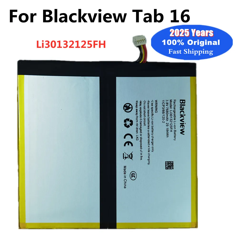 

2025 Years Li30132125FH Original Battery For Blackview Tab 16 Tablets Bateria 7680mAh