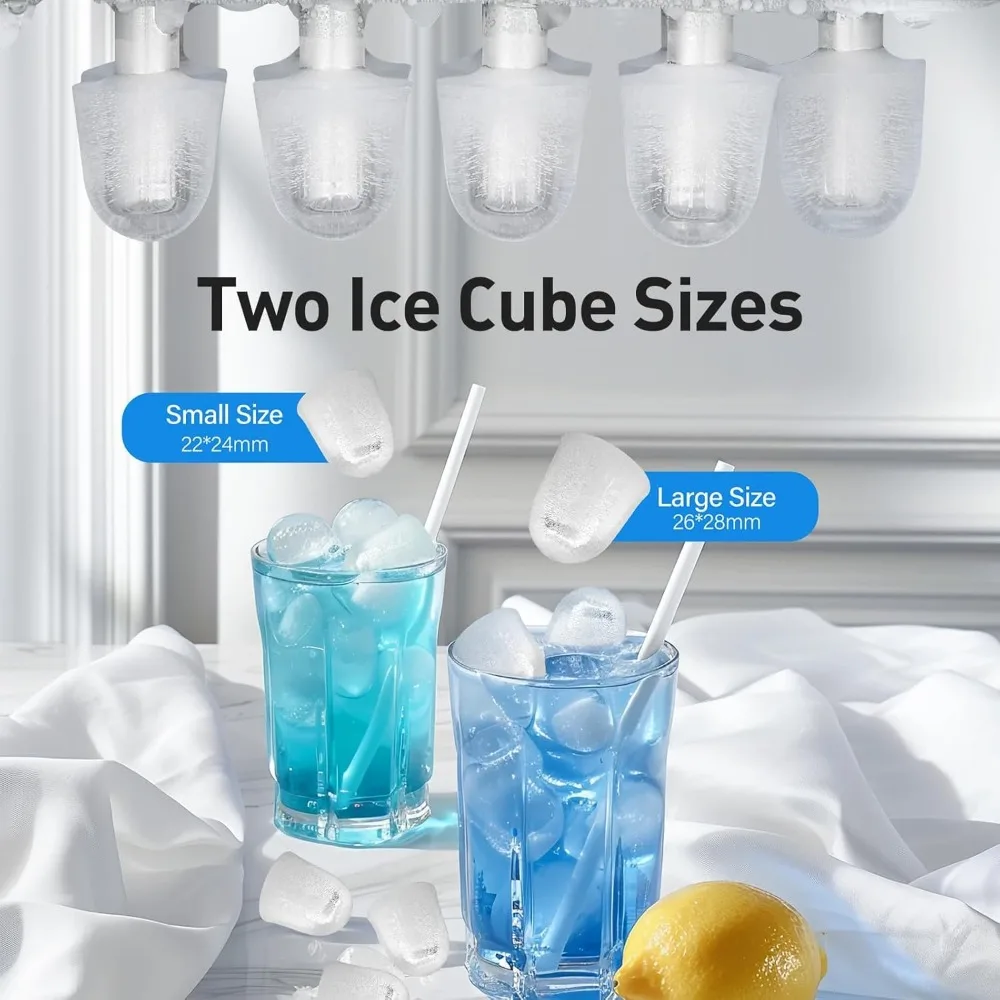 Ice Maker with 9 Cubes in 6 Mins 35lbs/24Hrs Self Cleaning, Self Cleaning Quiet, Ice Machine