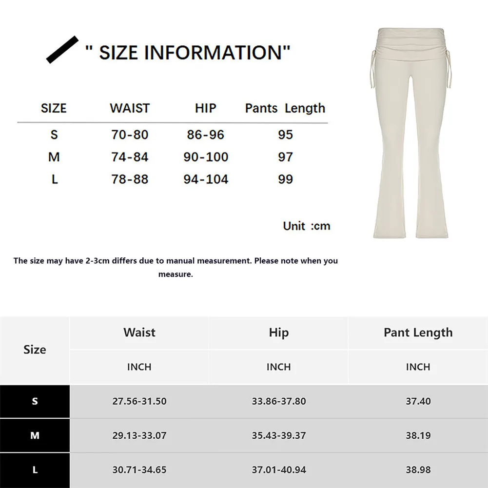 سراويل غير رسمية للنساء أو أشرطة علوية كامي ، سراويل ببوق برباط عالي ، ملابس خفيفة تسمح بمرور الهواء