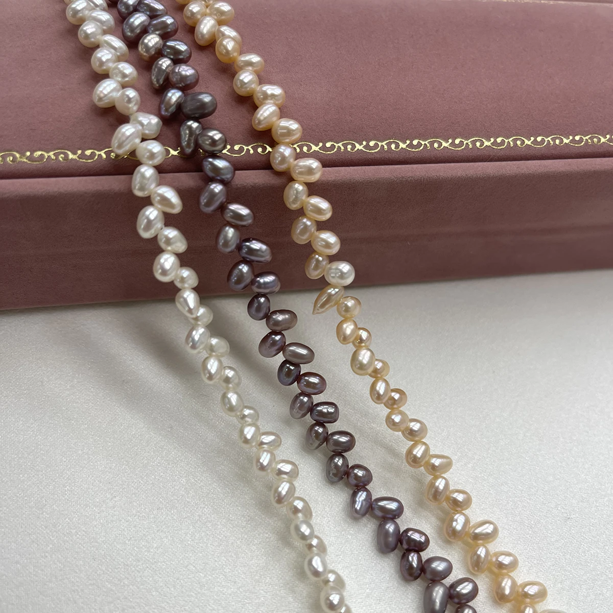 AAA Natural Freshwater Pearl 4-5mm Wheat Ear Oblique Hole Pearl For Jewelry Making DIY Necklace Earrings Bracelet Accessory