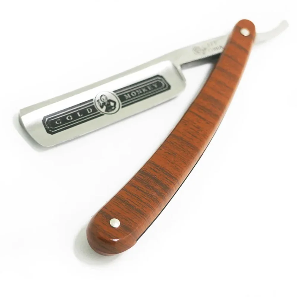 Straight Edge Barber Razor Shavette Open Razor Stainless Steel Blade Shave Ready Salon