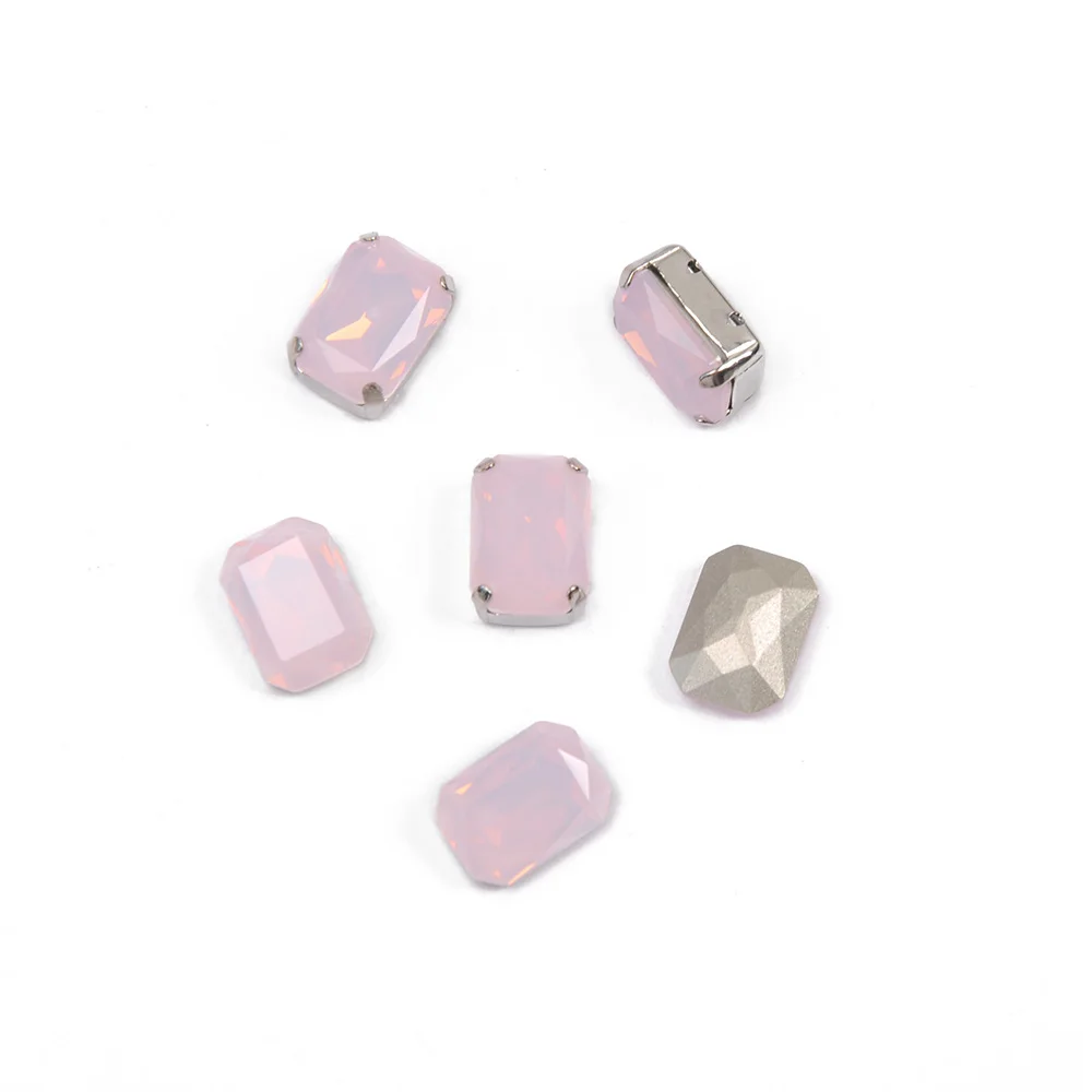 Rose Wasser Opal Achteck Strass Klaue Pointback Aufnäher Kristalle Für DIY Handwerk Kleid Tasche Dekorationen Nähen Zubehör – Detail 7