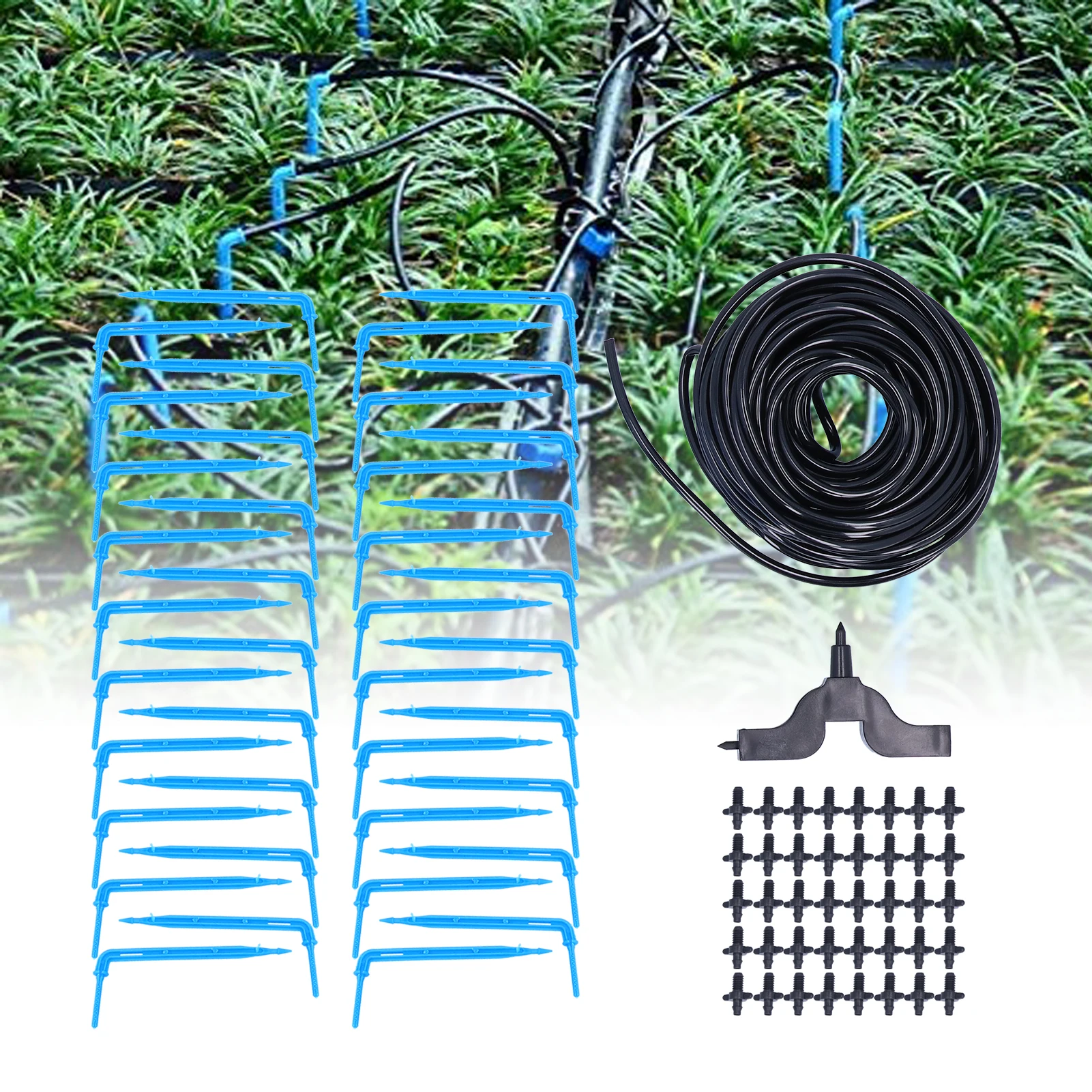 

Drip Irrigation Kit 15m Watering Dripper Hose Set Garden Greenhouse Seedling Accessory