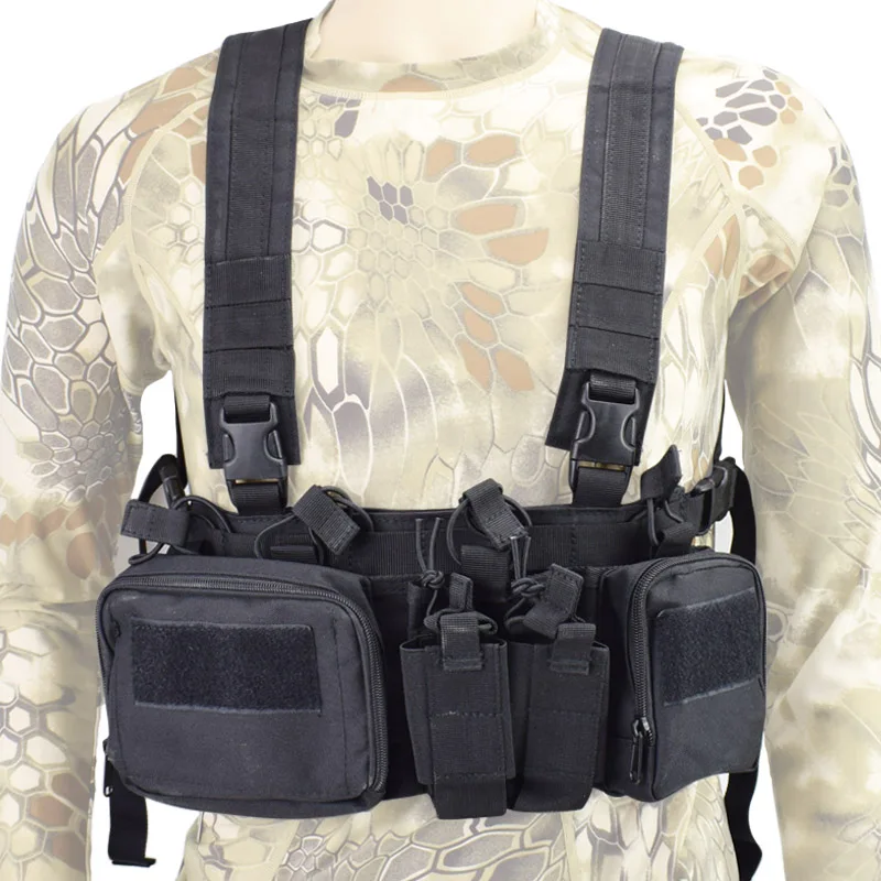 

Tactical Chest Rig Vest Molle Plate Carrier Vest Airsoft Double Magazine Pouch Outdoor Hunting Paintball Equipment