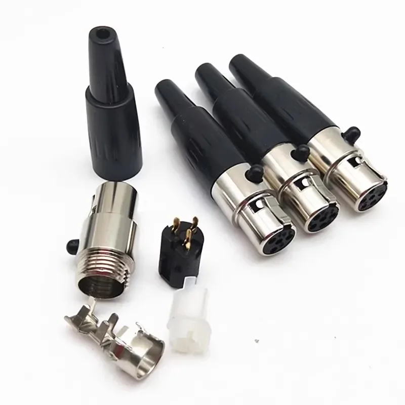 Mini XLR Female/Male Plug 3/4/5/6Pin Small XLR Female Male Socket for Cable Soldering Audio Connector for MIC Soldering Straight