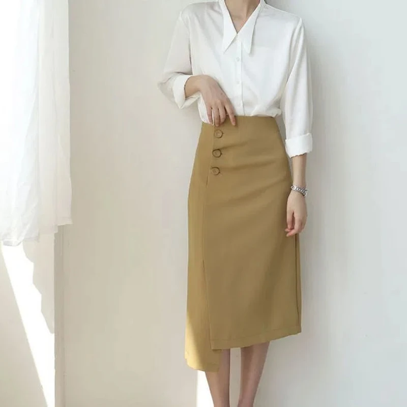 

Irregular Hip-covered Skirt Temperament Retro Skirt High-end Draped Mid-length One-step