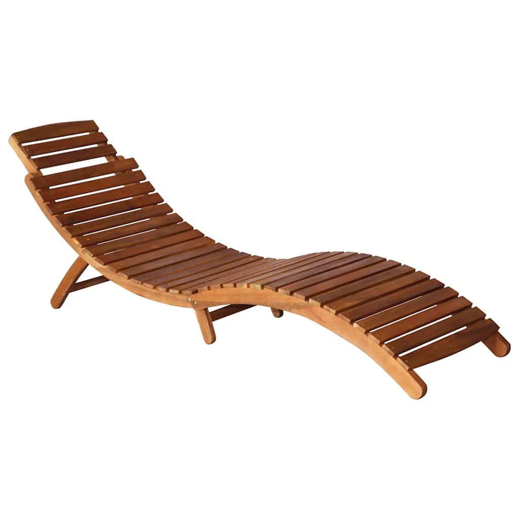 Factory Direct 2026 Sun Loungers 2 Pcs with Side Table and Cushions Solid Acacia Wood Outdoor Garden Patio Pool Beach Lounge Cha