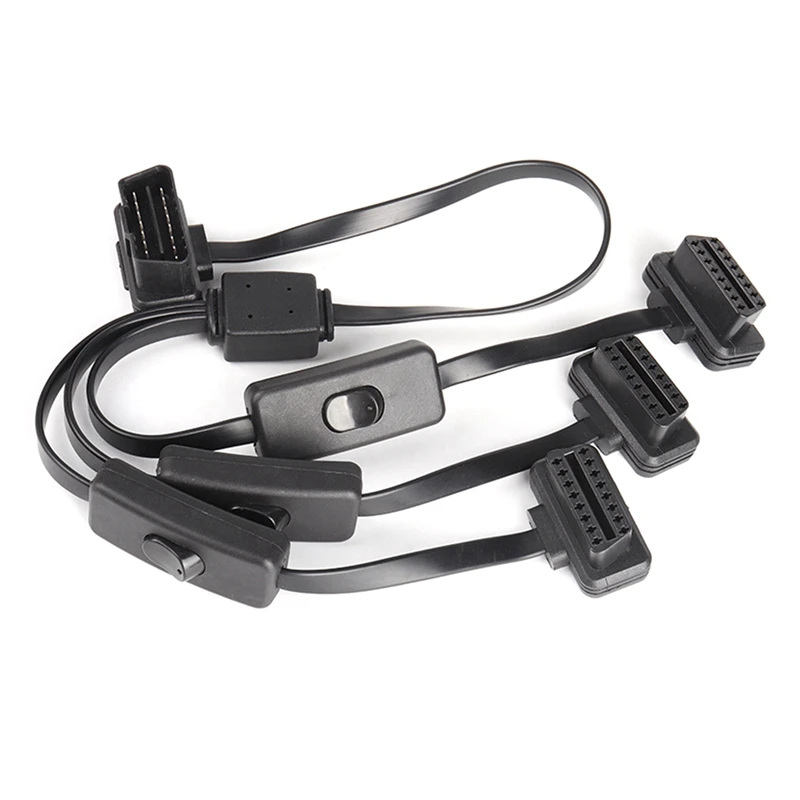 

Удлинитель разветвителя OBD2 от 1 до 3 с переключателем Y-кабеля, мужской двухпортовый и женский GPS-автоматический диагностический разъем