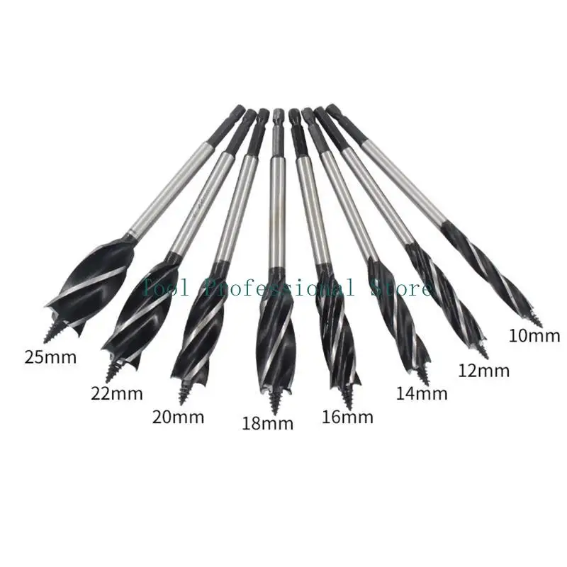 57QF Set 11 punte per coclea per flauto 10-25 mm 1/4 pollice Punta per coclea con codolo esagonale