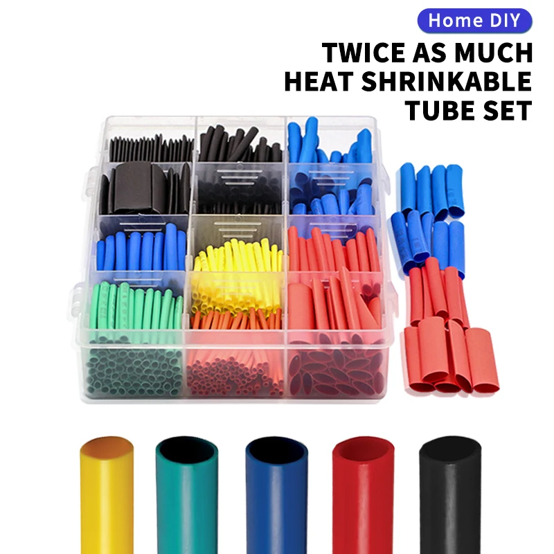 

Assortment Electronic 2:1 Thermoresistant Heat Shrink Tube For Cables Kit Insulation Sleeve Shrinking Assorted Pack Wire Cable