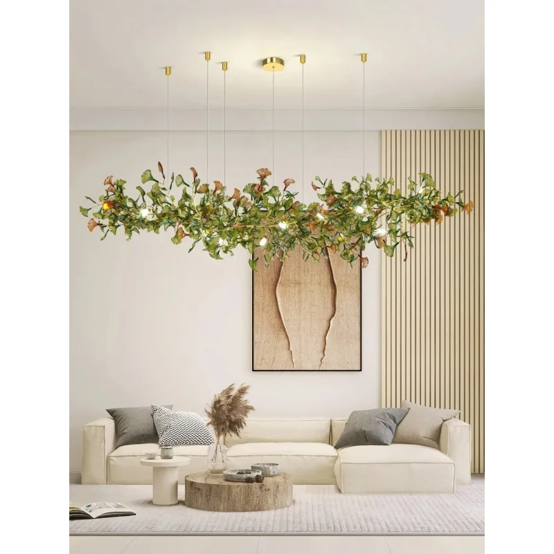 Modern Luxury Ginkgo Pendant Light Customized glass Pendant Light Suitable For Dining Rooms Living Rooms Villas Home Lighting