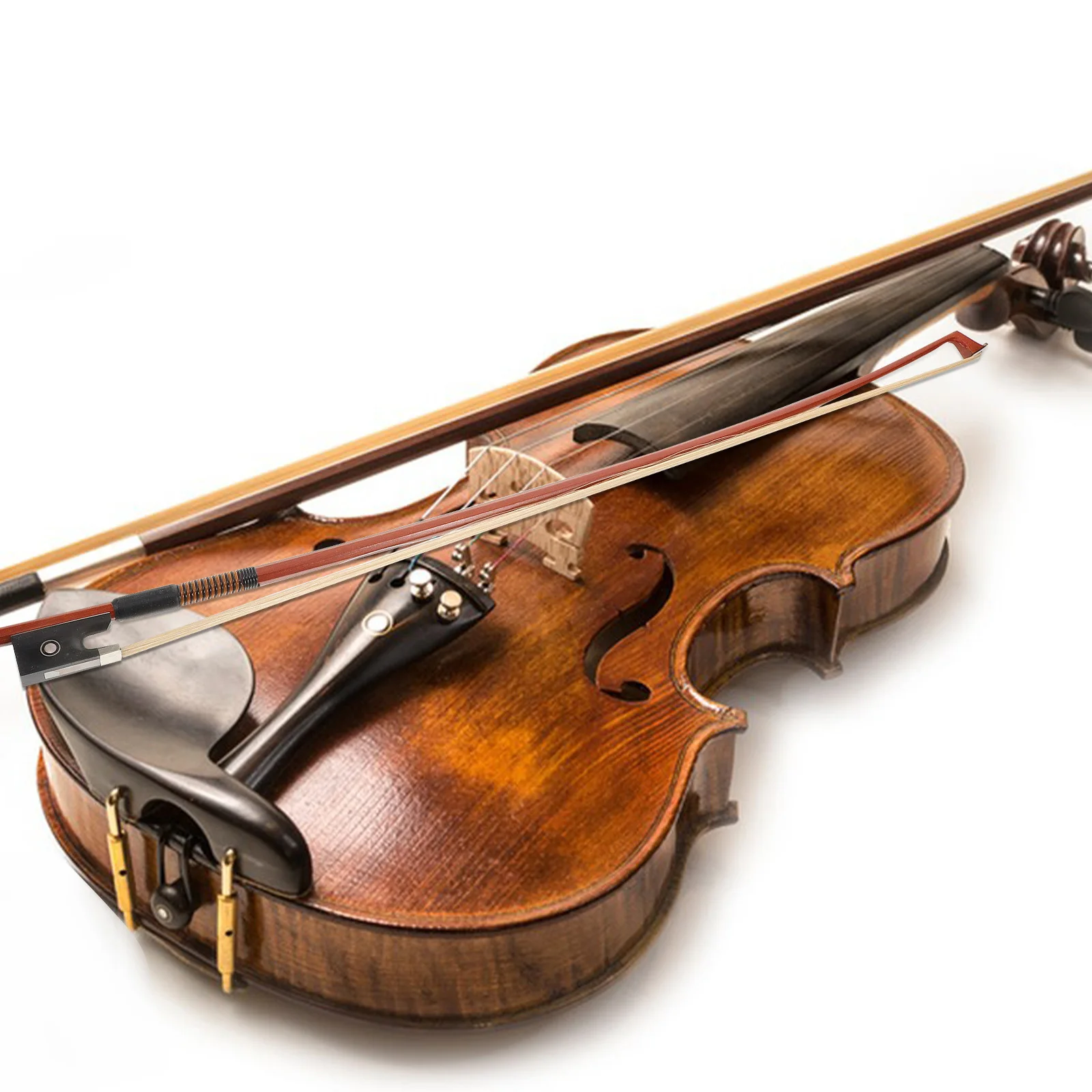 

Wooden Violin Bow Natural Horsehair Oxford Silk Practice Bow Beginners Students School Orchestra Performance Violin Accessories