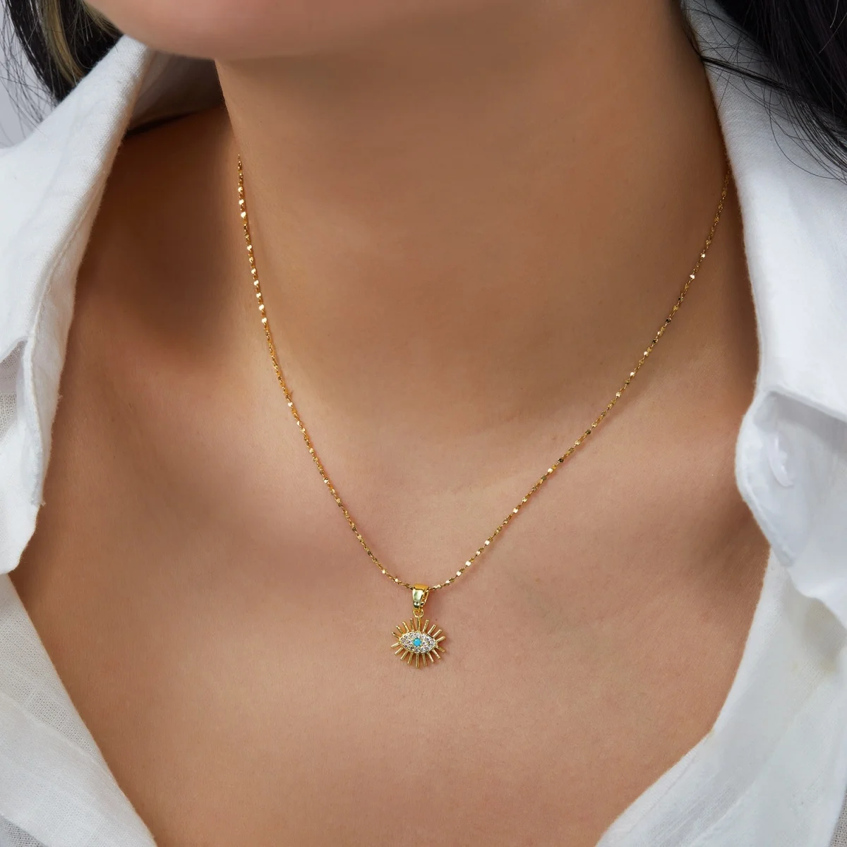 Lucky Double Evil Eye ketting voor vrouwen ketting Turkse oog hanger ketting voor mannen partij sieraden cadeau