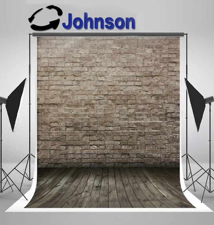 

JOHNSON Old Grey Brick Weathered Gray Wood photography backgrounds High quality Computer print wall backdrops