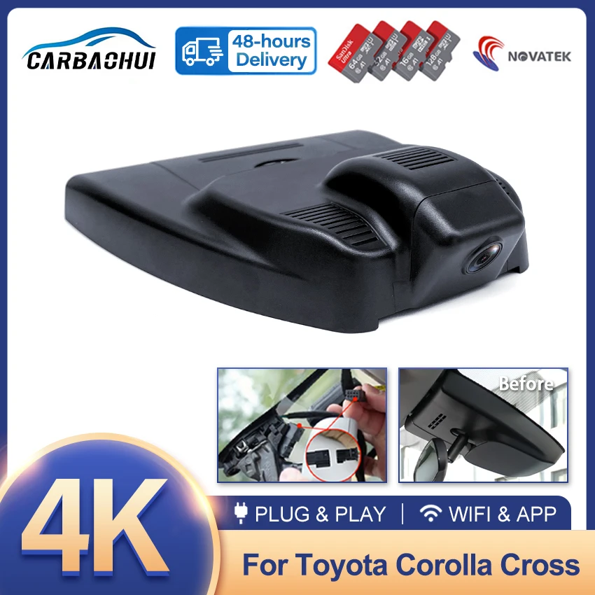 4K Dash Cam For Toyota Corolla Cross 2023 2024 Plug and play Car DVR High Quality DashCam Camera Video Recorder Original