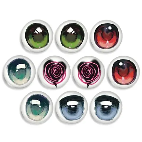 12pcs/bag Gothic Blyth Doll BJD DOLL 12MM-30MM Glass Cabochon Eyes Chips DIY Accessory Suitable For MIX Pupil Eye Chips 01