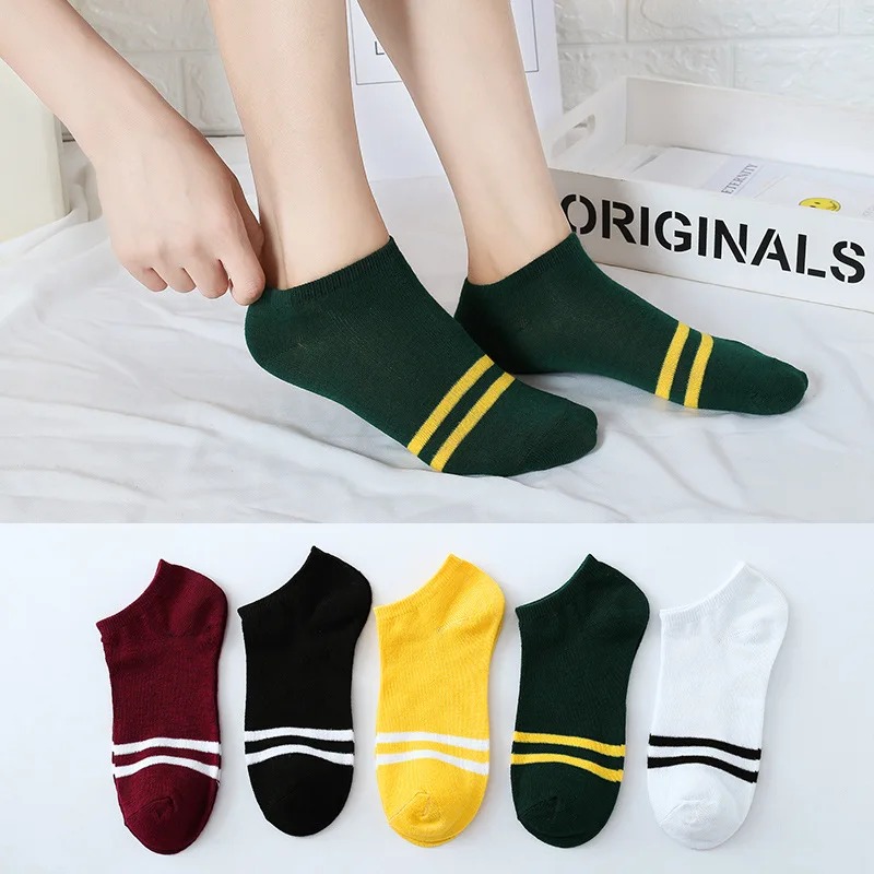 Frauen Baumwoll socken niedlichen Cartoon Streifen weiche atmungsaktive Söckchen Damen Mädchen Casual Sports ocken