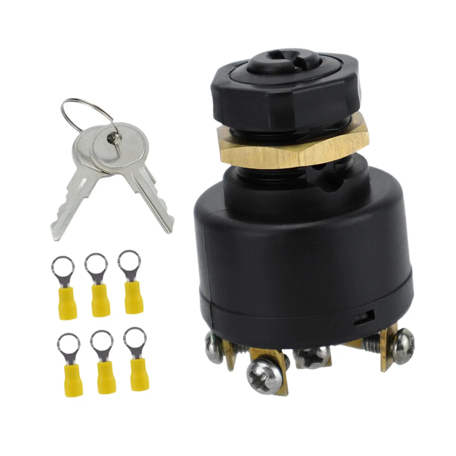 

Морской выключатель зажигания с 2 ключами с 6 клеммами и 6 винтами для лодки и яхты