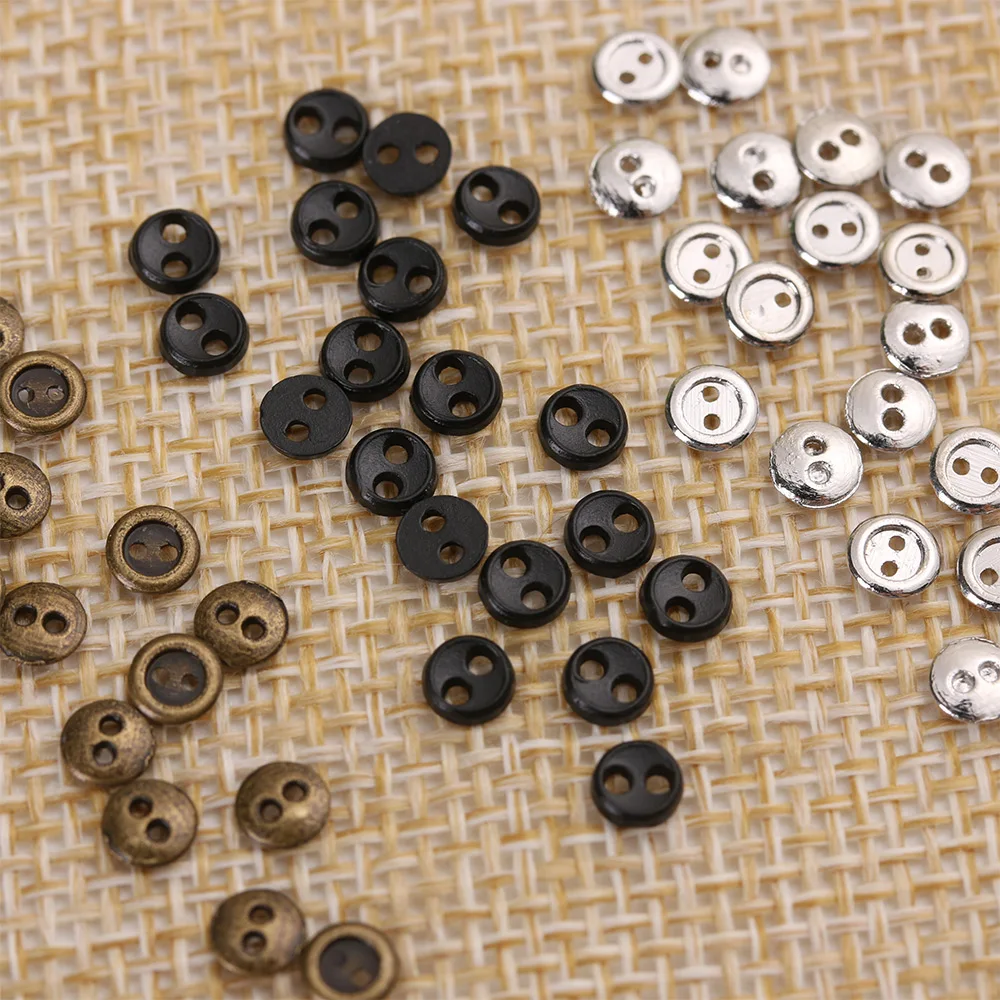 20Pcs Metal Doll Buttons For Doll Clothes Sewing Accessories Round Mini Buttons 3/4/5/6mm For 1/12 1/6 Diy Doll Clothing Buckles