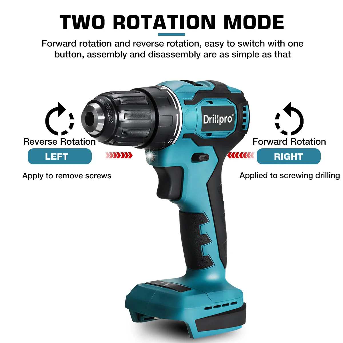 Drillpro-Mini tournevis électrique sans fil, 18V, 10mm, sans balais, compatible avec la batterie Makita visseuse sans fil