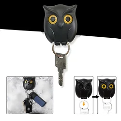 Hot Creative Owl Night Wall Magnetic Key Holder Magnets Hold Keychain Key Hanger Hook Hanging Key Will Open Eyes Home Decoration
