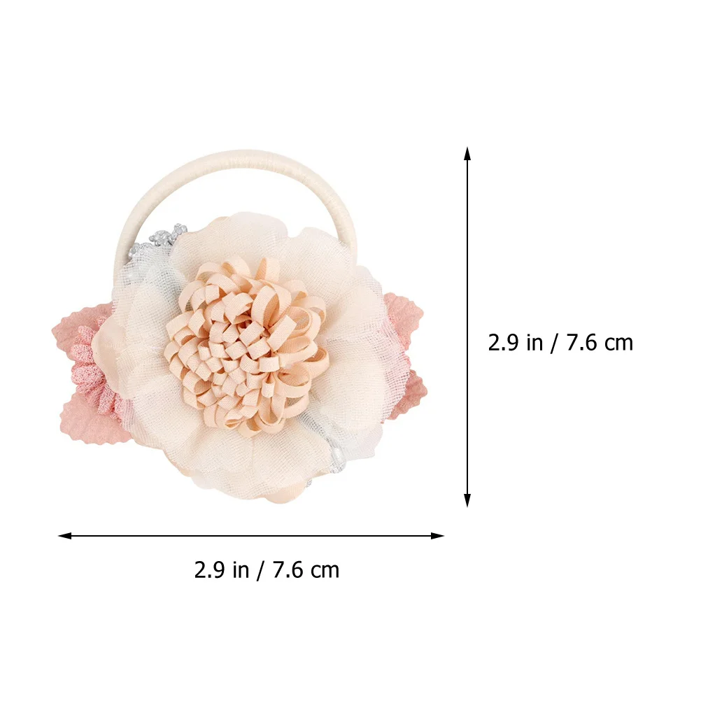 

6Pcs Girls Flower Hair Ties Elastic Bands Soft Comfortable for Toddlers Daily Wear Parties Ceremonies Hair Ties