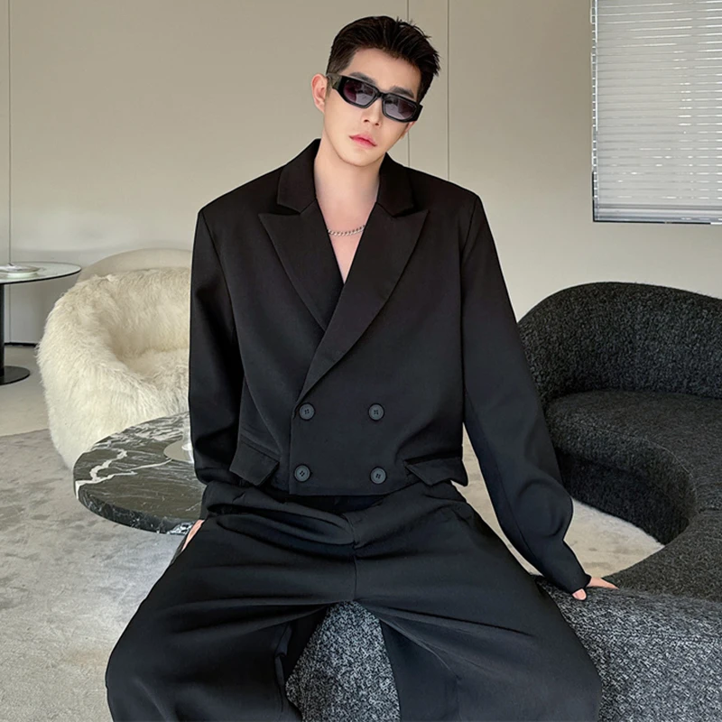 LUZHEN Elegant Fashion Korean Double Breasted Short Outerwear Men\'s 2025 New Trendy Street Handsome Versatile Suit Jacket LZ7171