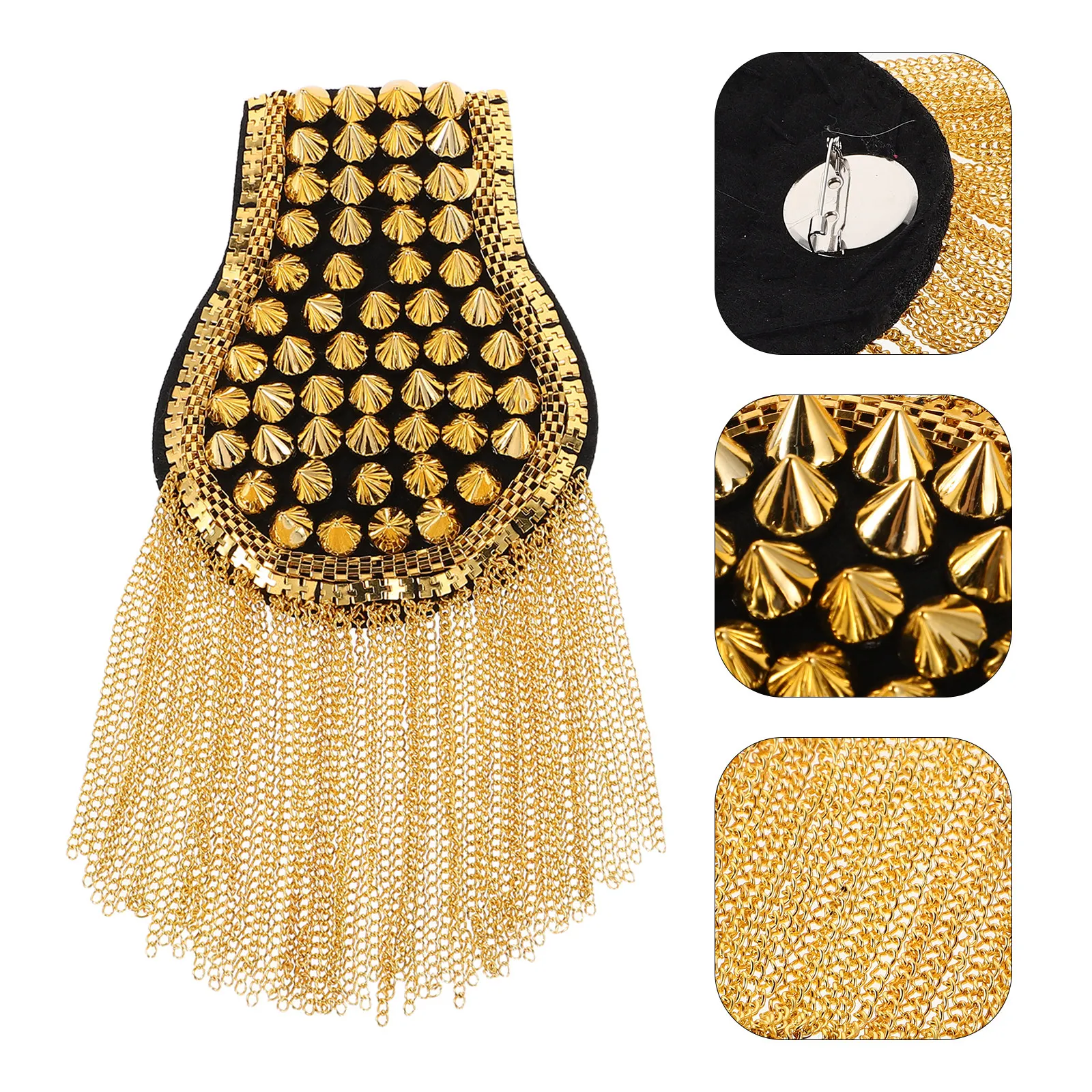 

2 шт. Шикарные наплечные погоны с кисточками и заклепками в европейском винтажном стиле панк, декоративные погоны для костюмов, сценических нарядов