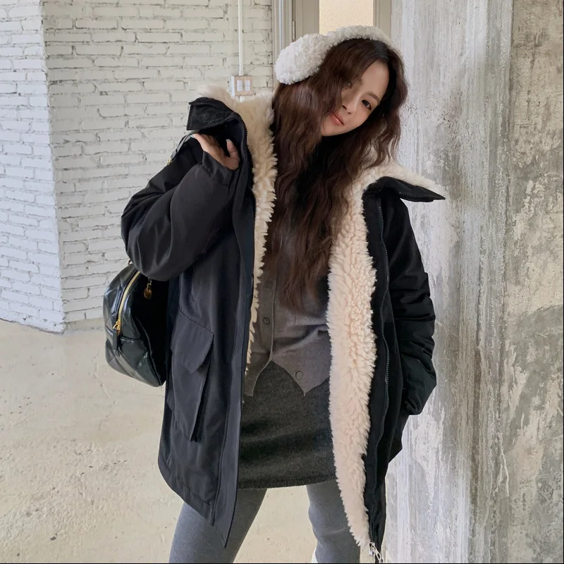 

2025 Korean-Style Vintage Solid-Color Lapel Cotton Jacket Coat, Women's Winter New Style Loose Fashion Versatile Short Jacket