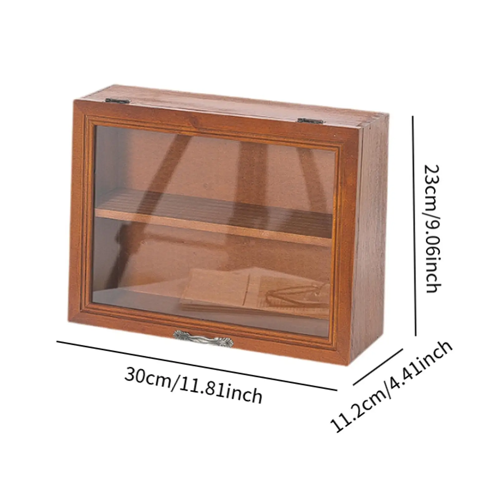 Wood Display Cabinet Desktop Display Box for Kitchen Cabinets Closets
