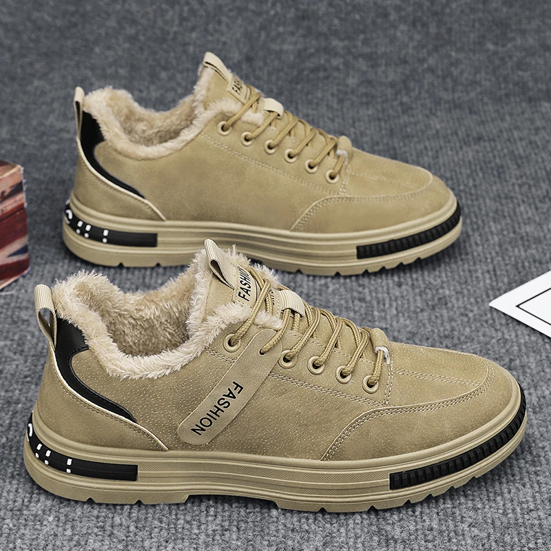 

Зимняя мужская обувь на флисовой подкладке, новый стиль, рабочая одежда, противоскользящая спортивная повседневная мужская обувь, корейская версия, прочная, экономичная