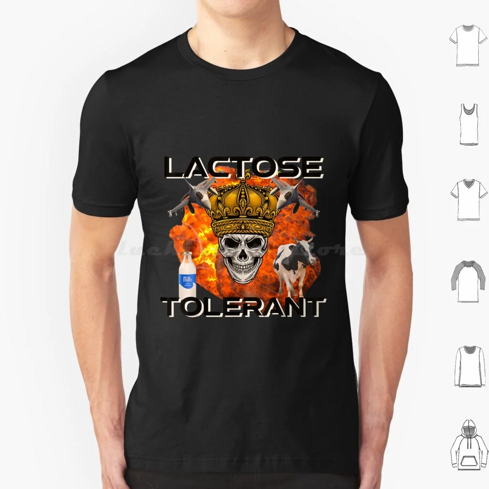 Lactose Tolerant Funny T Shirt Cotton Men Women DIY Print Milk Funny Lactose Lactose Intolerant Dairy Free Lactose Intolerance