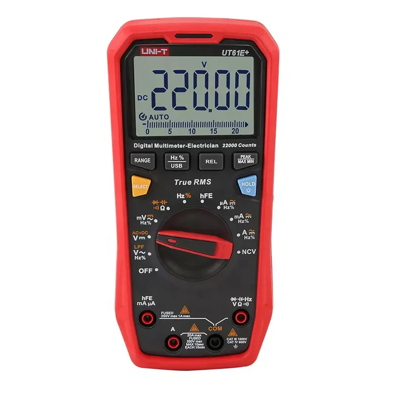 UNI-T UT61E+ 22000 Counts 1000V True RMS Digital Multimeter AC/DC Voltage Current Resistance Capacitance Frequency