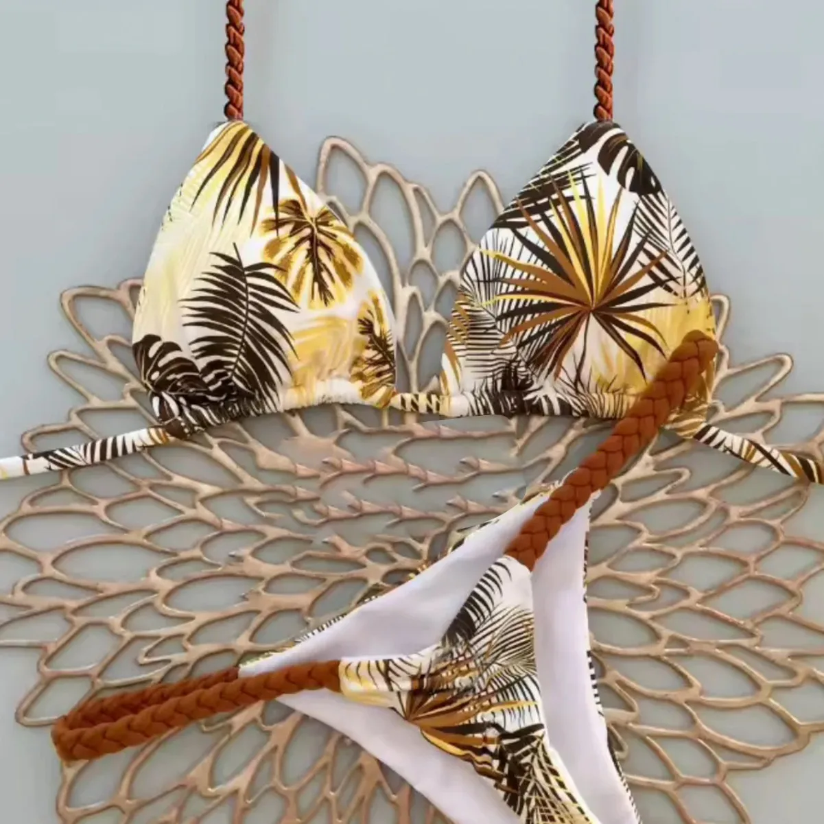 مثير مثلث بيكيني رفع البرازيلي ملابس النساء زيبرا الجلد طباعة التعادل سلسلة البيكينيات ملابس السباحة ثونغ لباس سباحة Biquini #4