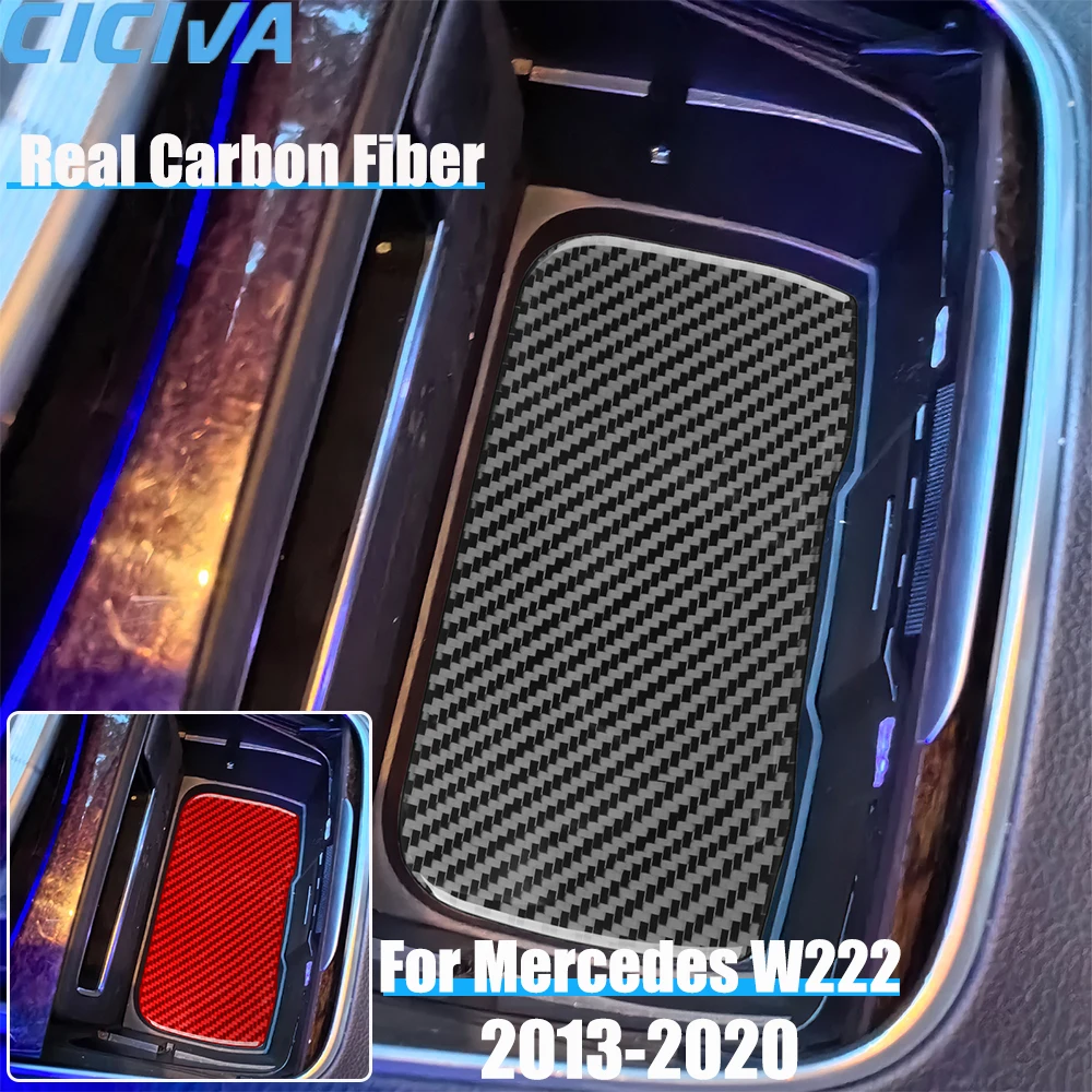 

Настоящие автомобильные аксессуары из углеродного волокна, центральный держатель для чашки, наклейка для Mercedes Benz W222 S-Class/Maybach 13 14 15 16 17 18 19 20