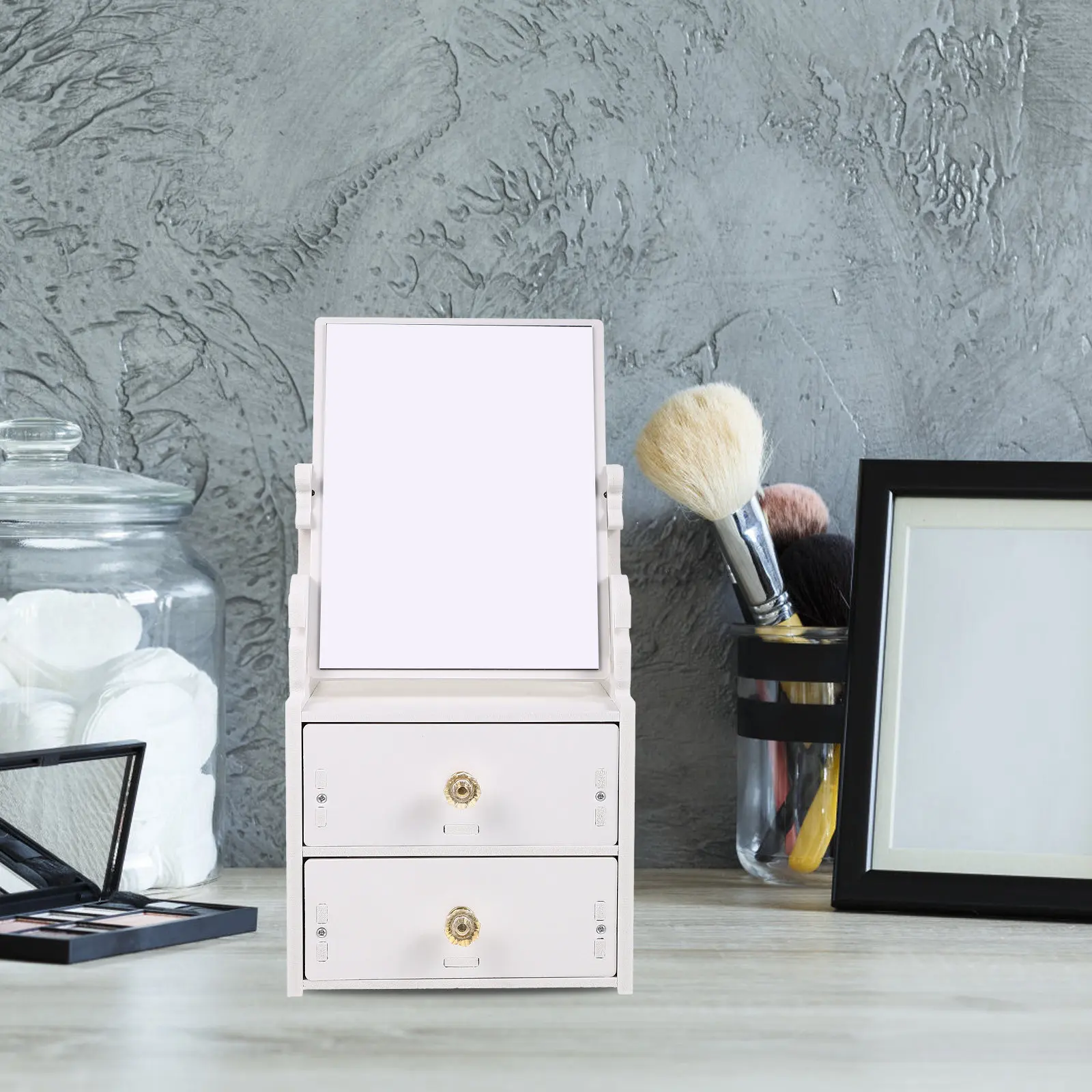 

Настольный органайзер-зеркало для хранения косметики: теней, помад, пудры, с научно продуманным дизайном