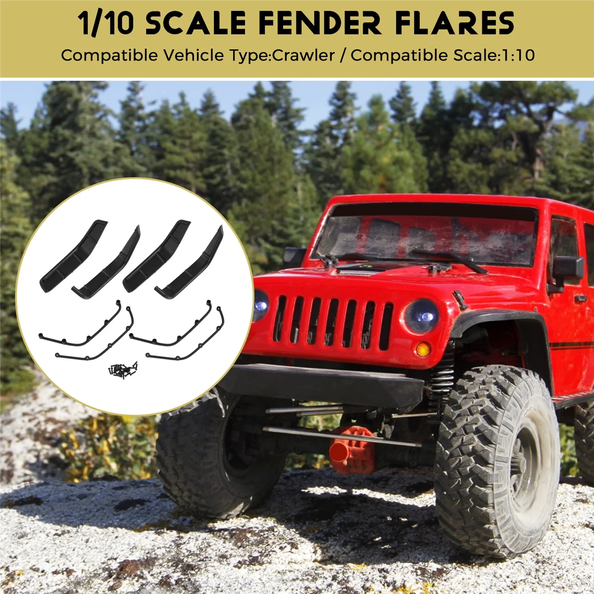 Guardabarros RC 1/10 para RC Crawler RC4WD JEEP Wrangler AXAIL Scx10 Body