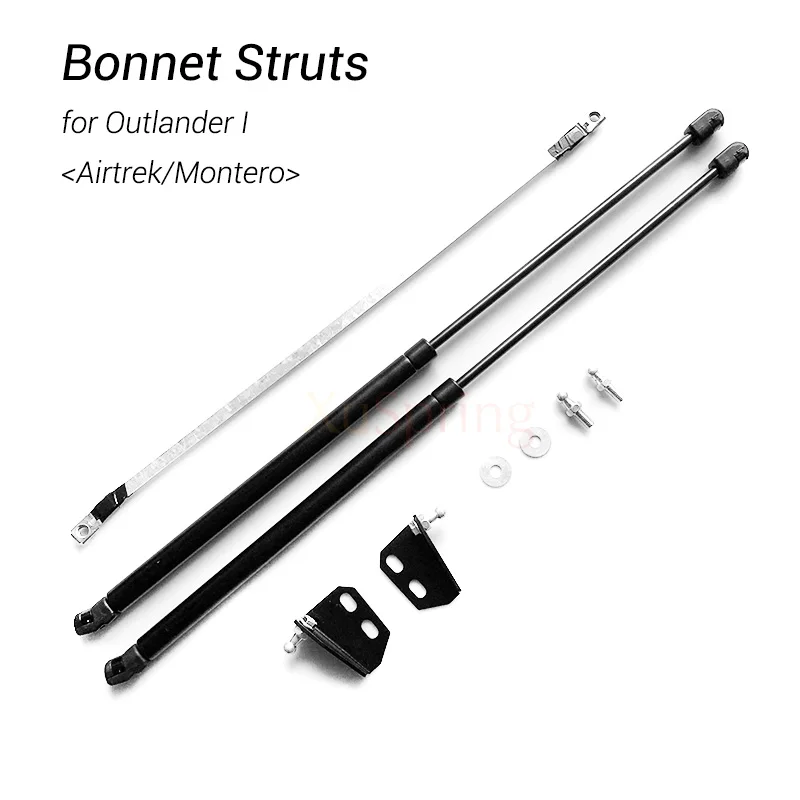 Soporte de choque de resorte de Gas para capó de coche, barras de puntal hidráulicas de elevación para Mitsubishi Outlander 2001 2002 2003-2006 2007