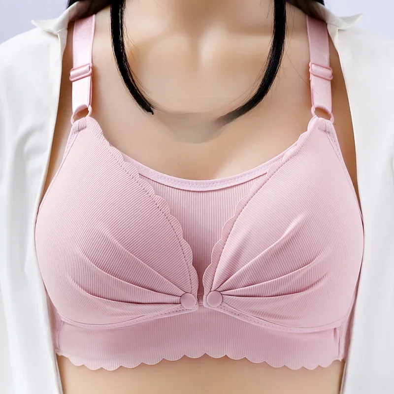Maternity & Nursing Bra with Anti Sagging, No Steel Ring Thin and Breathable Design Nursing Bra Wirefree Breastfeeding