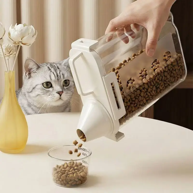 Container de Armazenamento de Ração para Animais de Estimação de Grande Capacidade, Jarro Hermético para Ração de Gato, Caixa Multifuncional para Temperos de Cozinha, Grãos e Arroz Seco
